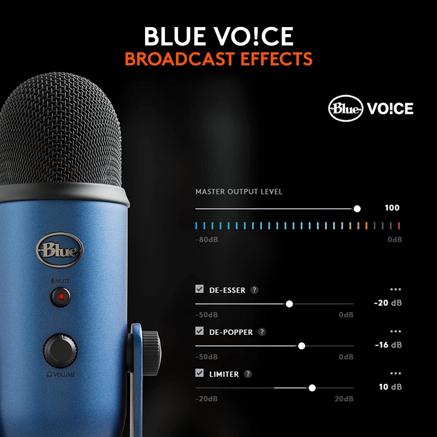 Logitech Creators  Yeti USB Microphone for Gaming, Streaming, Podcast, Youtube, Discord, PC, Studio Sound, Plug & Play-Midnight